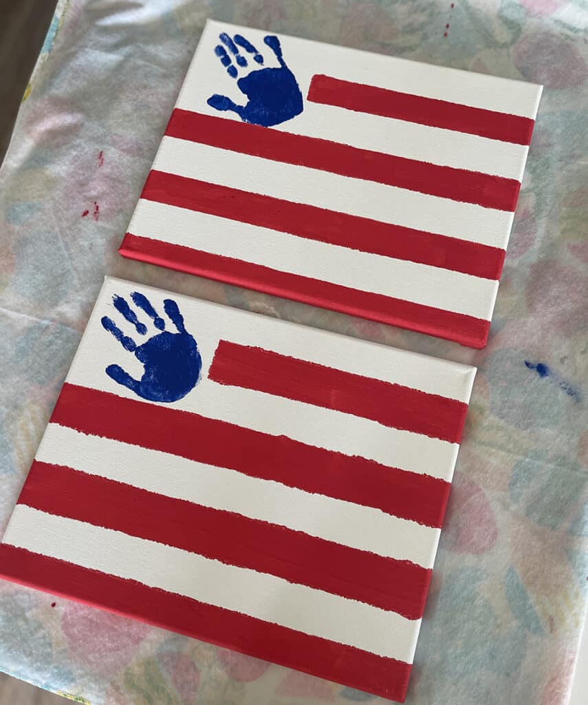 Finished American flags