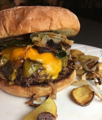 Grilled Venison Chile Cheeseburgers feature - 1