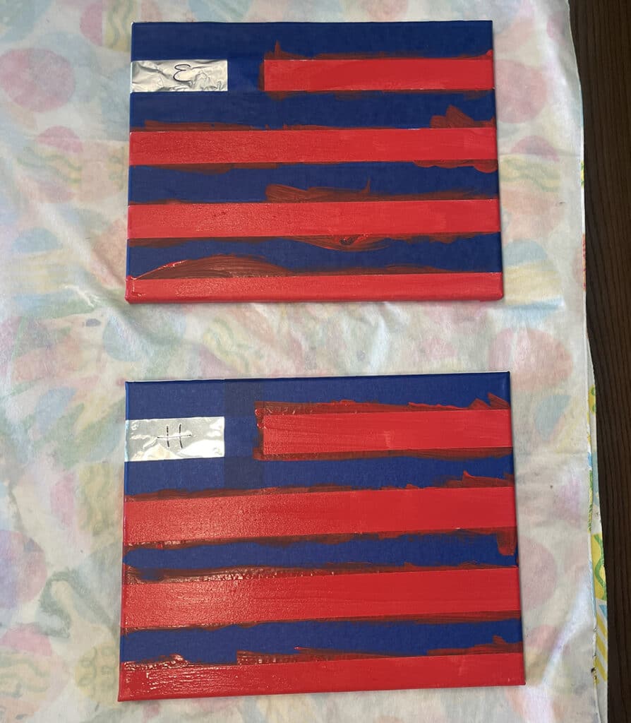 Painted American flags