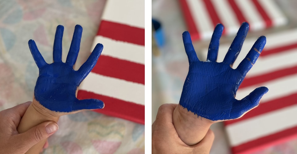 Painting kids hands