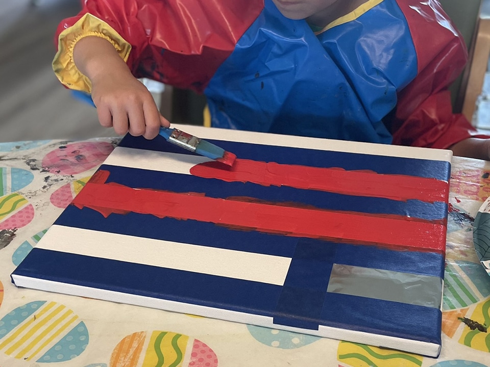 Painting the flag stripes
