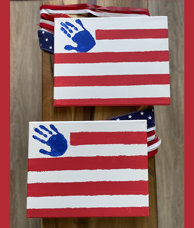 Patriotic Handprint Flags feature