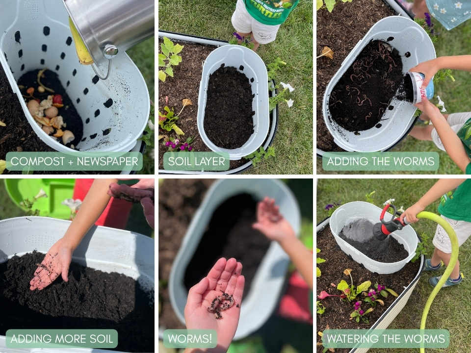 Worm composter steps