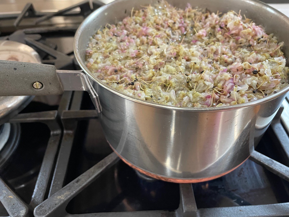 redbuds on stove
