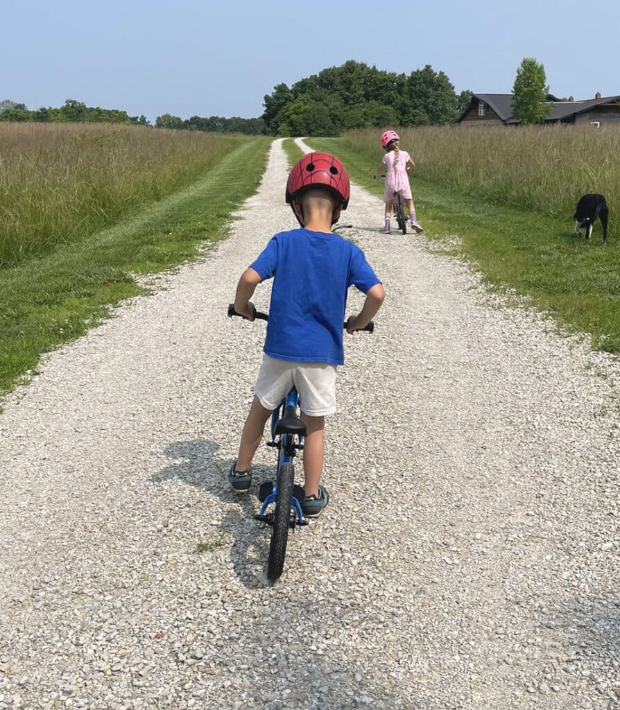 Balancing on the bikes