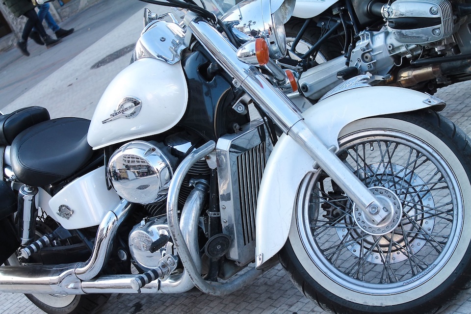 Man riding on a motorcycle