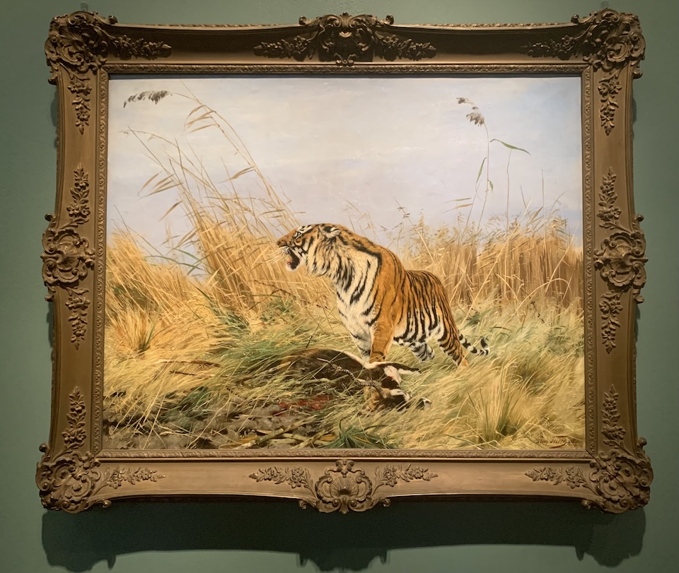 “Tiger with Blackbuck,” 1889, Richard Friese. This is another one of my favorites.