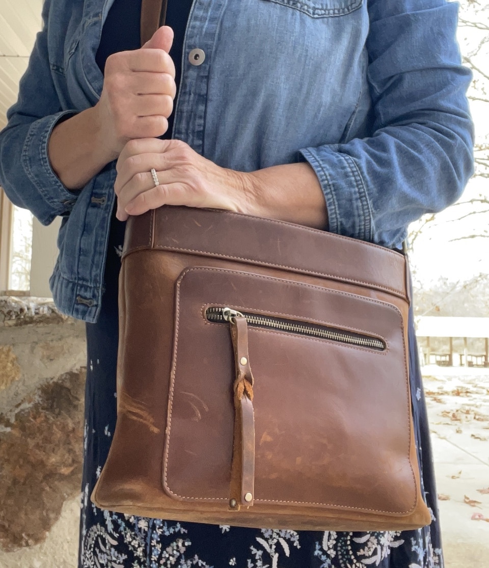 Delaney bag view lady conceal Delaney Leather Crossbody