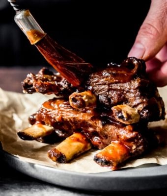 beer-braised BBQ elk short ribs feature