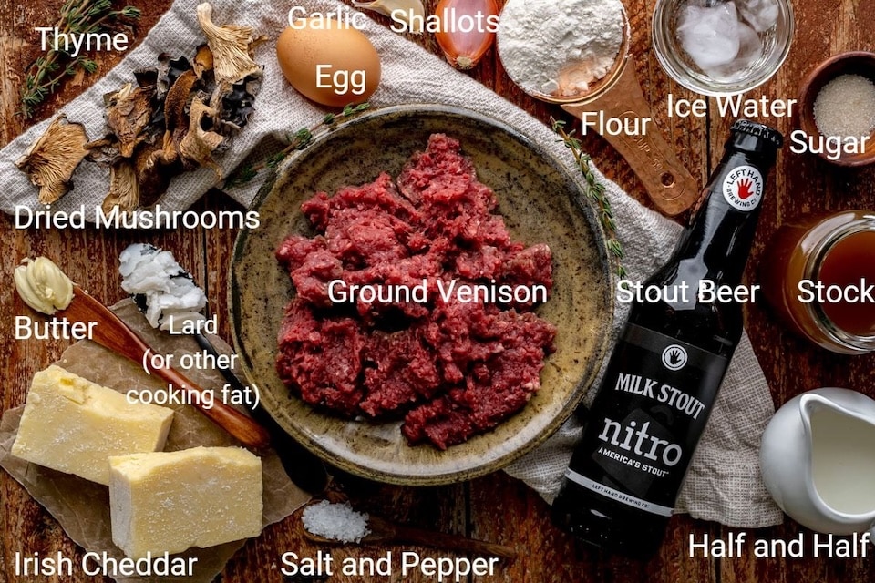 venison-mushroom-hand-pie-ingredients-with-labels Venison and Wild Mushroom Hand Pies
