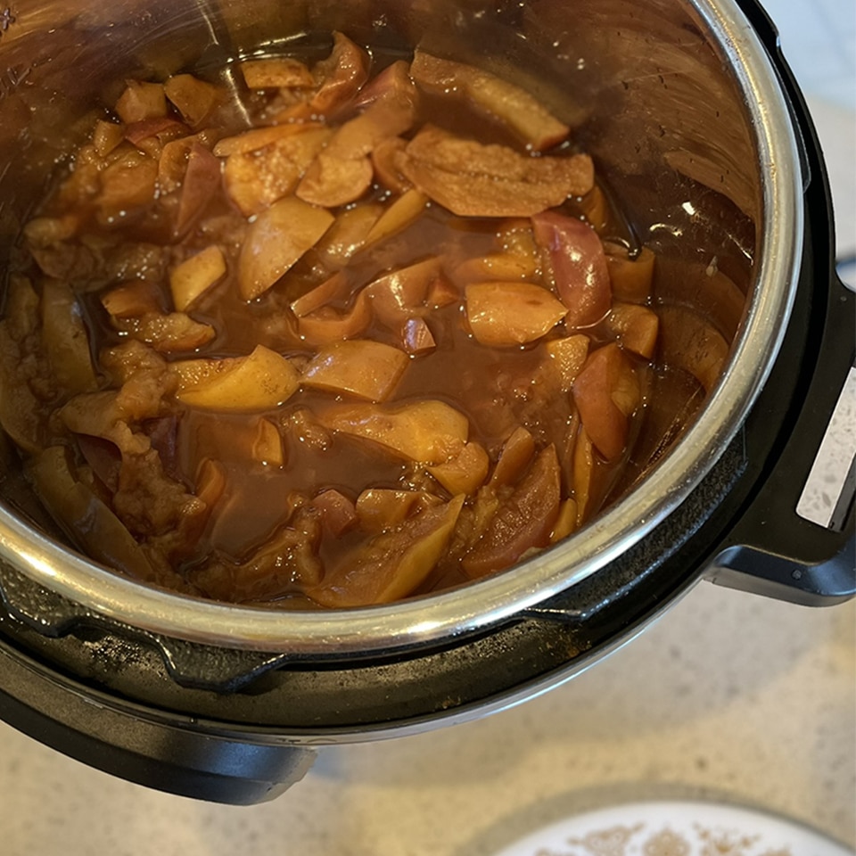 cooked apple butter before puree