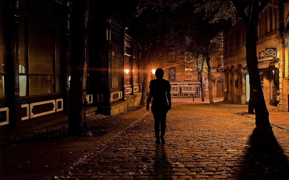 woman walking alone