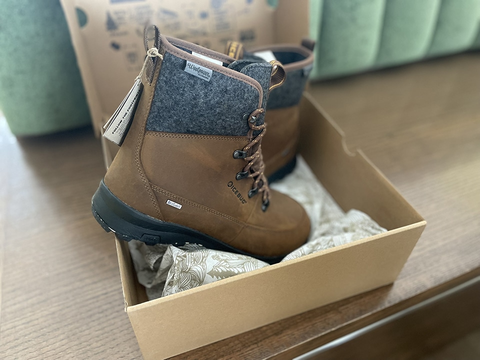 Icebug Adak boots in the box