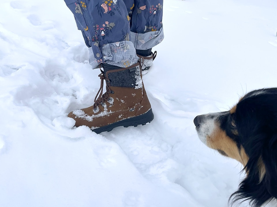 Icebug Adak boots in the snow