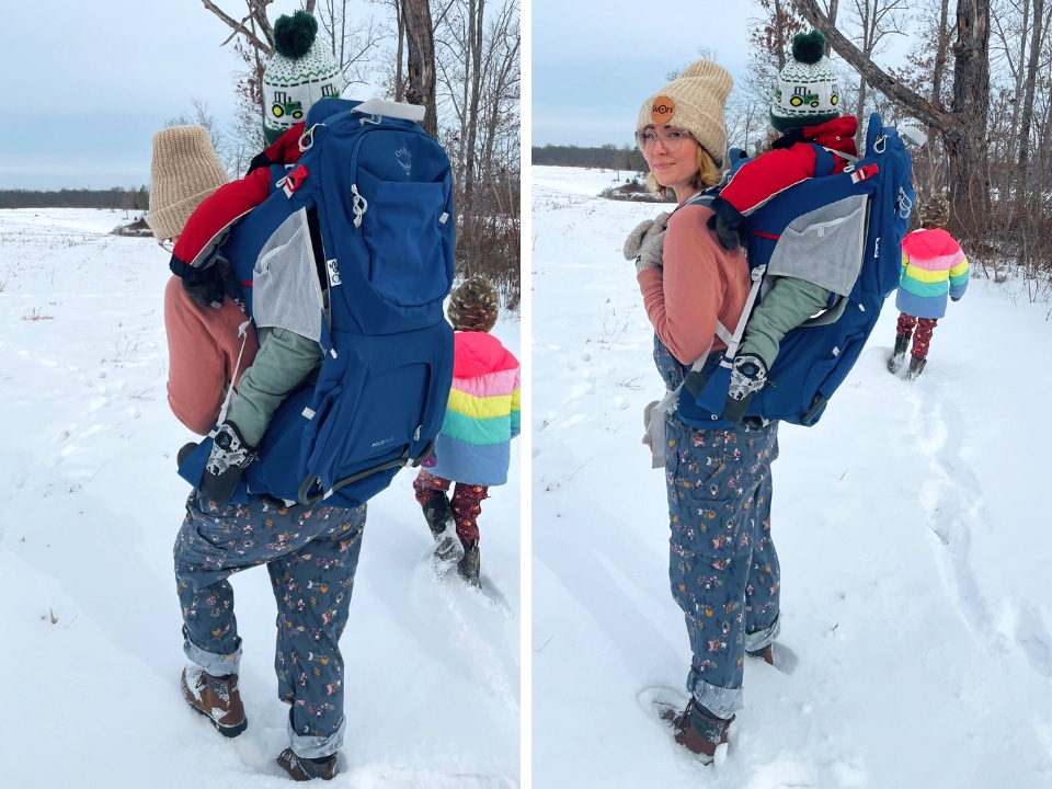 Osprey Poco Plus on winter walk