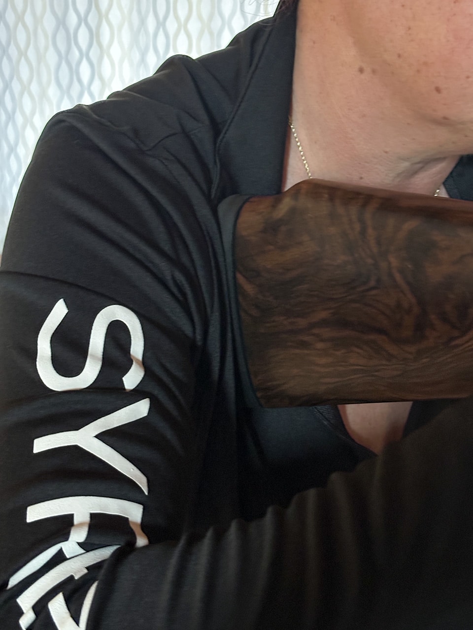 Butt of shotgun in position