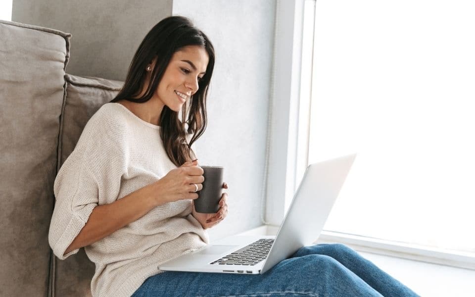 woman on computer CCW Safe&rsquo;s Renewal Process