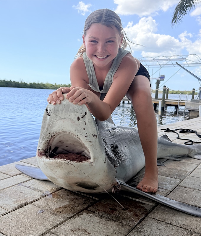 Ella Griffioen with bull shark feature