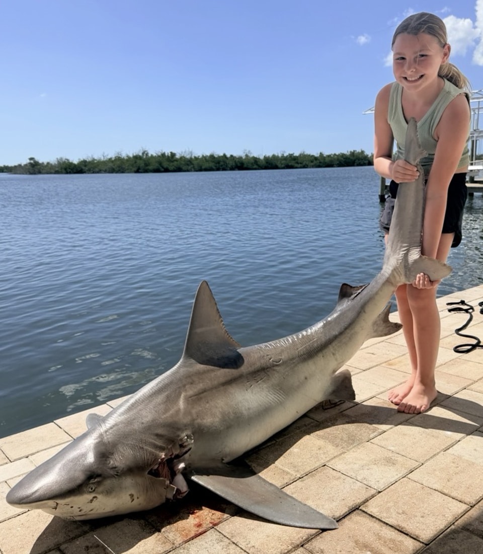 Ella Griffioen with bull shark