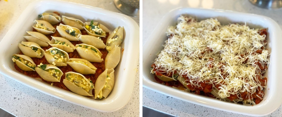 Stuffed Shells in pan