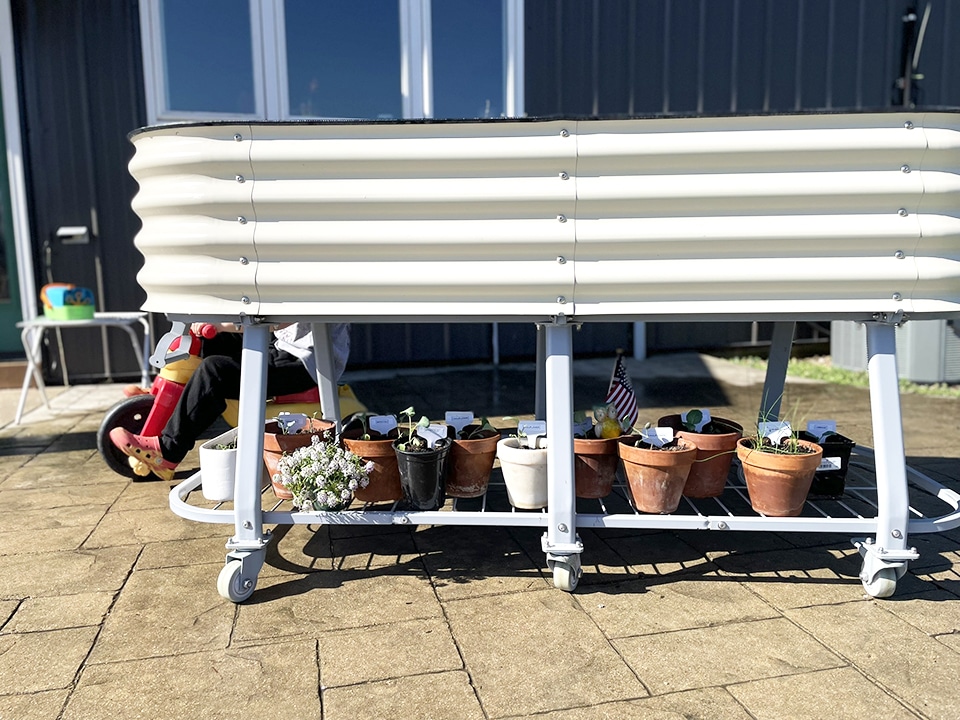 Vego elevated garden bed storage