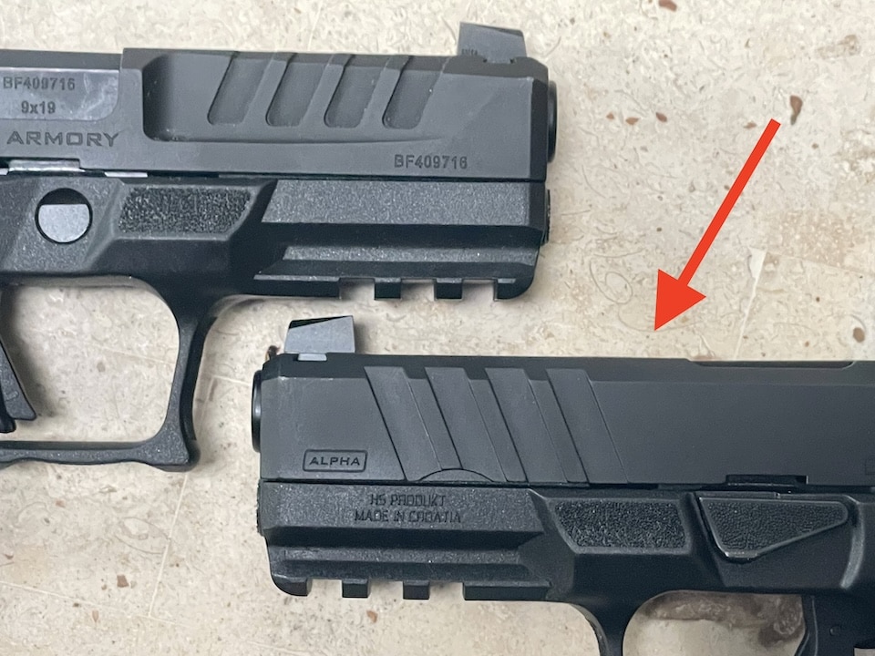 serrations on slide