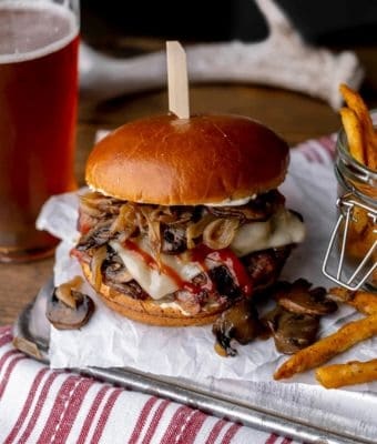 Peak to Plate Mushroom Swiss Venison Burgers feature