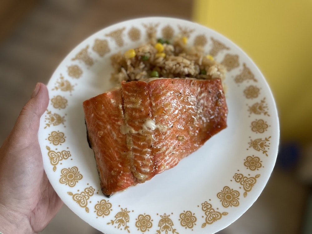 Broiled Salmon with Spiced Honey-Garlic Glaze