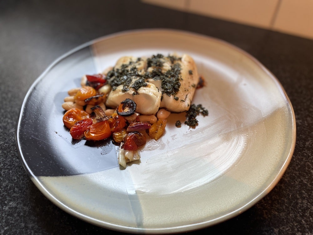 Crispy Sablefish with White Beans