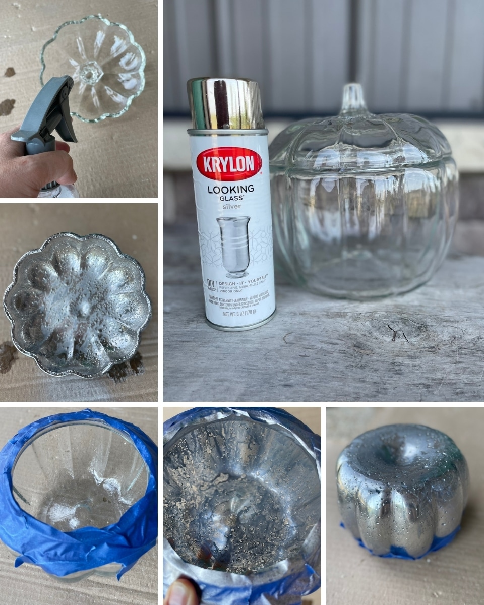 DIY Mercury Glass Pumpkin process