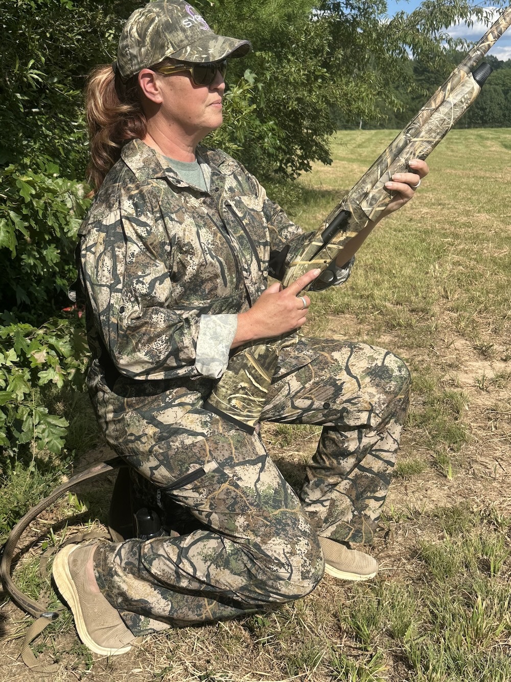 Kate on stool Season Opener Doves and Geese feature