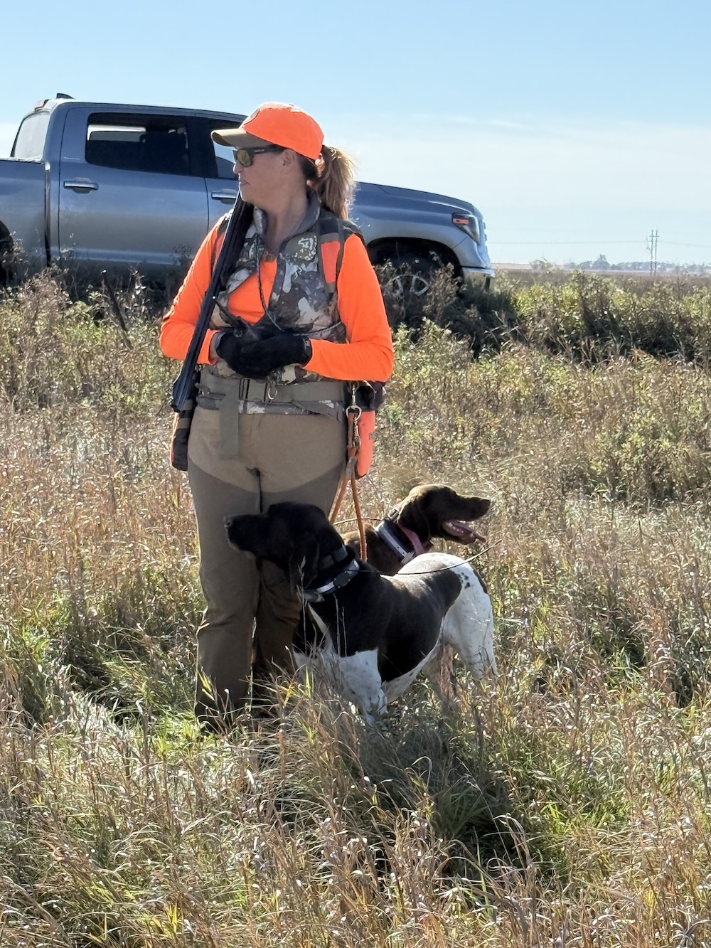 kate in field with dog