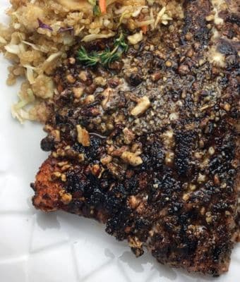 pecan and thyme crusted salmon feature